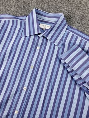 Alfred Dunhill London Dress Shirt 15.5 39 French Cuff Striped Button Up Formal